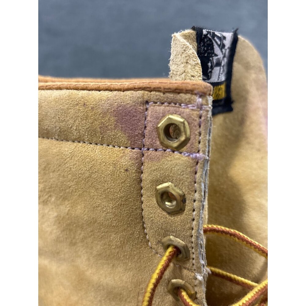 Wolverine Tan Lace-Up Work Boots Size 5 Suede Upper Rubber Sole Womens - Picture 7 of 13